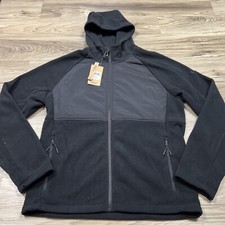 Asics Black Knit Fleece Full Zip Hoodie Jacket Regular Cut Men  s Medium 75 NWT