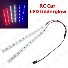 RC Car LED Underglow Kit - Red Blue Neon Light Strip for Chassis Body Drift - UK