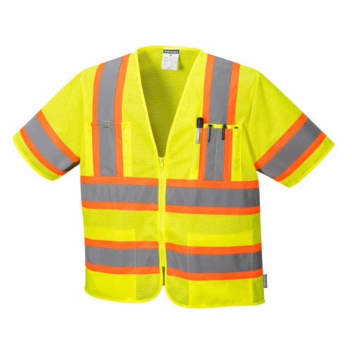 Portwest US383 Augusta Sleeved Hi Vis Mesh Vest Reflective Tape ANSI - product listing photo
