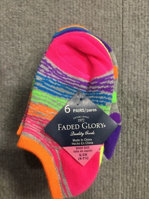 Faded Glory Baby Girl's Lightweight No Show 33007254 Socks