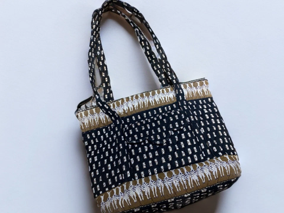 Bolso de Mano Vintage Vera Bradley Cebras Cremallera - Retirado 2001