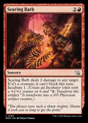 x4 Searing Barb C MTG March of the Machine M/NM, English
