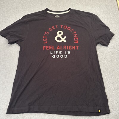LIFE IS GOOD Lets Get Together Black Classic Fit Short Sleeve Shirt Mens Sz L
