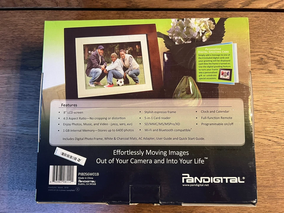 Pandigital Digital Photo Frame 8 Inch 1 GB P18056W01B #18414 - Image 2 of 4