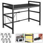 2-stufiges Erweiterbares Mikrowellen Regal Mikrowellenhalter Küchenregal Ablage