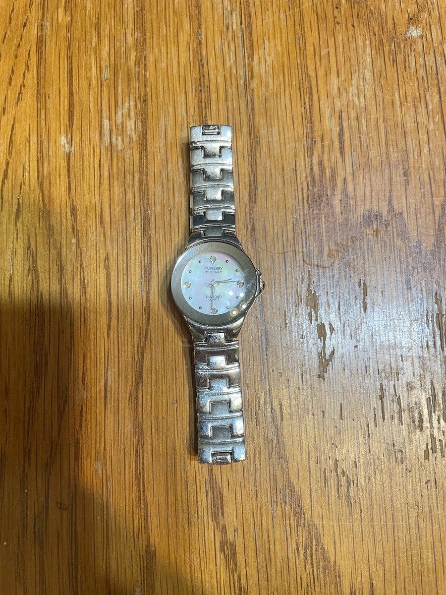 Embassy by Gruen Quartz Watch Silver Tone W/ Diamond Accent  display picture 2