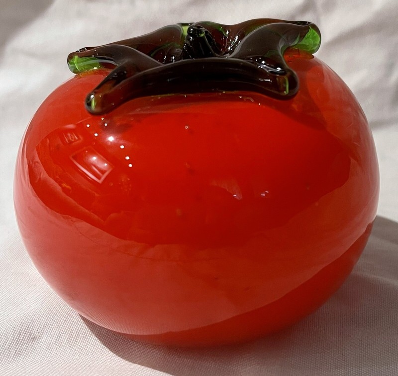 Hand Blown Glass Red Tomato/Fruit Artist Piece