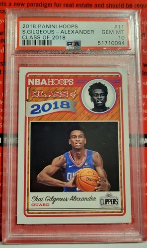 Shai Gilgeous•Alexander 2018-19 NBA Hoops Class of 2018 Rookie Card #11 PSA 10