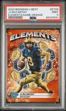 2023 Bowman Best University Orange /25 Elements of Game JJ McCarthy PSA 9 Mint