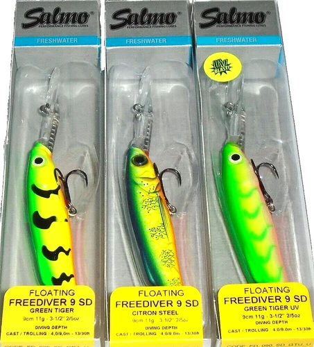 Salmo 9SD Freediver Crankbaits (Lot of 3-FD9-3-3.5")