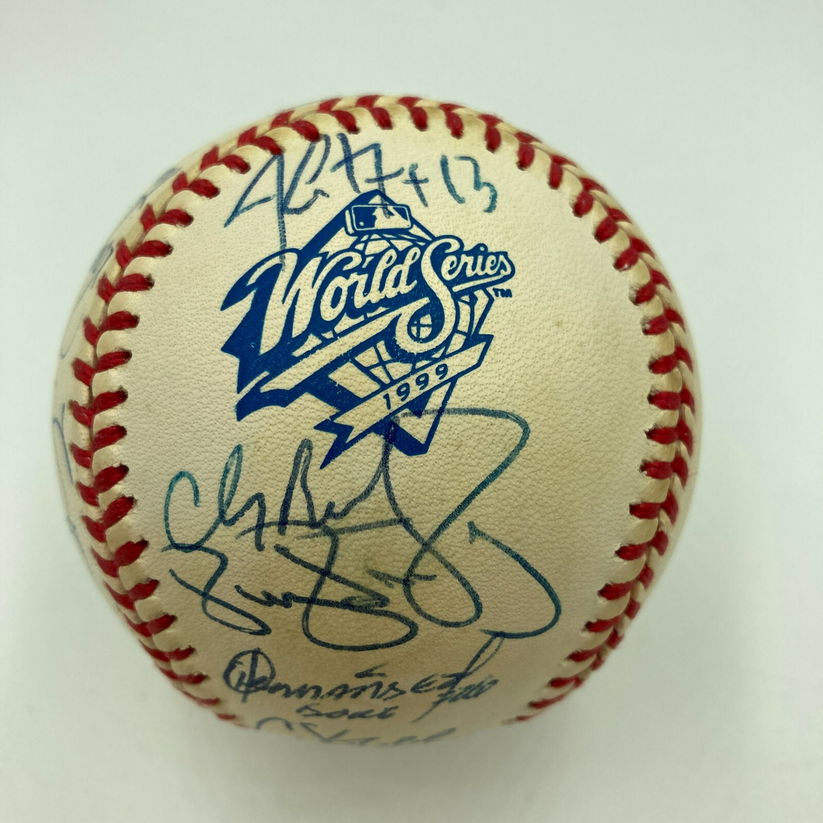 1999 New York Yankees World Series Champs Team Signed Baseball Derek Jeter PSA 