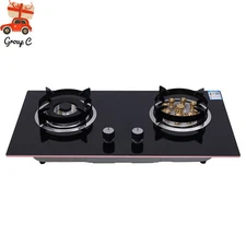 Kitchen Natural Gas Cooker Gas Cooktop Stove Top 2 Burners Built-in NG Gas Stove