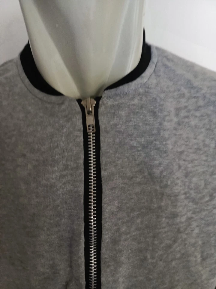 YISHANGYI Brand Varsity Jacket Full Zip Gray & Black Long Sleeve |P:20, L:22.5in - Image 2 of 4