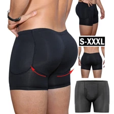 Men Padded Enhancer Underwear Shapewear Butt Lifter Boxer Briefs Panties Shaper