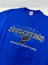 Rare Vtg Logo 7 St. Louis Blues NHL Hockey 1993 Single Stitch T Shirt Blue P8