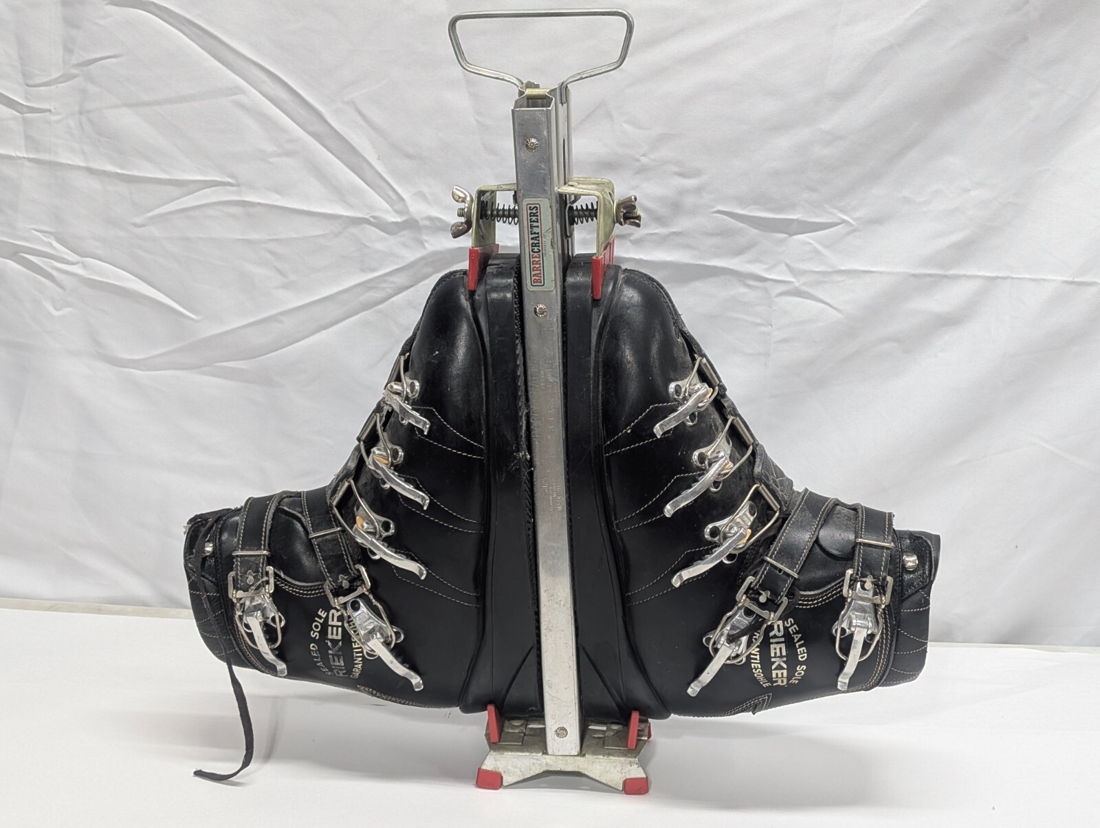 SALOMON Scarponi da sci Rieker vintage pelle nera fibbia metallo made in Germany