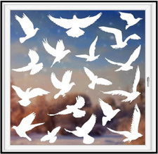 37 Pack Large Anti Collision Window Clings Bird Decals for Prevent Bird Strikes