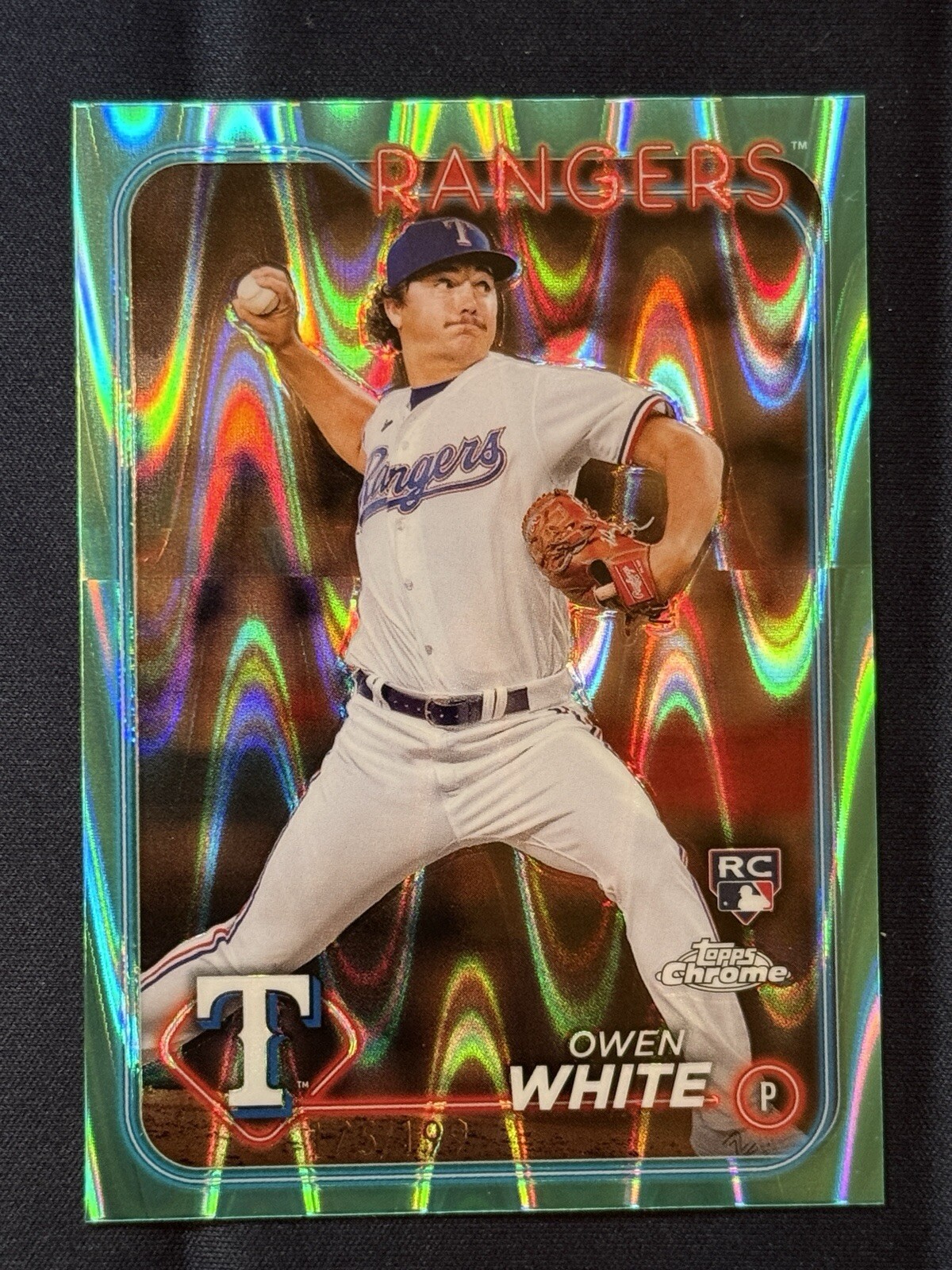 2024 Topps Chrome Aqua RayWave Refractor #211 Owen White /199 RC Rookie