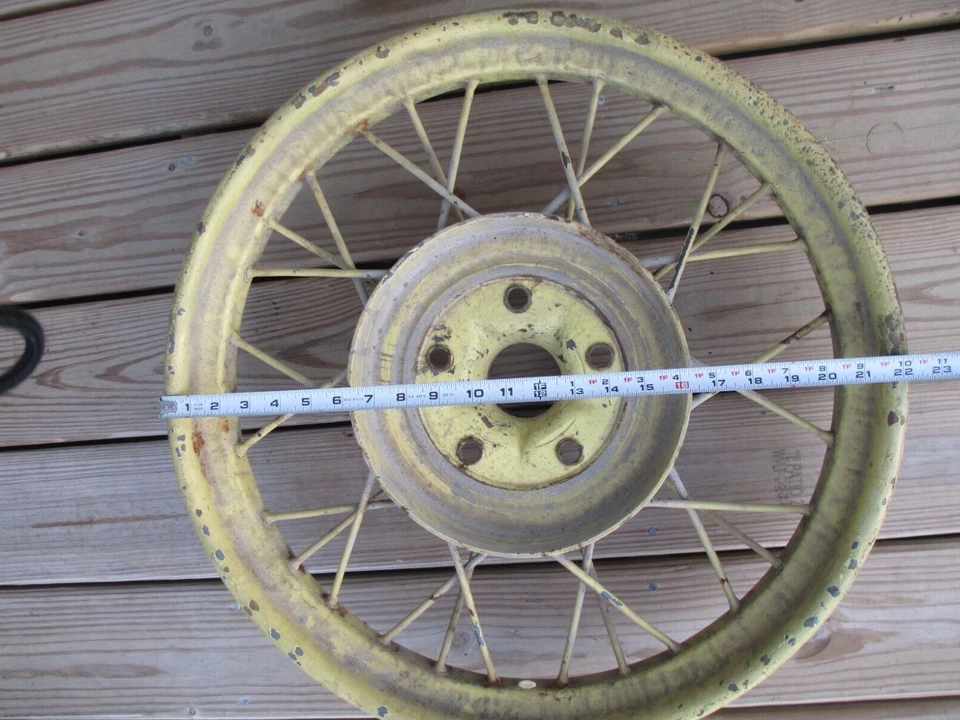 Ford Modelo A 1928 1929 21" pulgadas RUEDA RADIOS CABLE Original 5 orejetas BKPR Foto 3 de 4