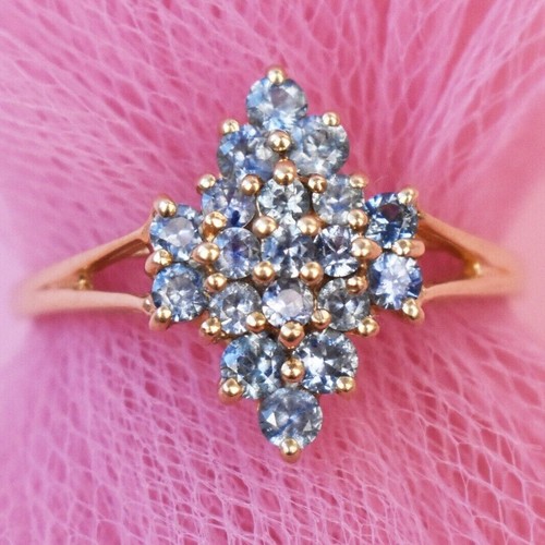 Real Blue Spinel Rings Blue spinel ring solid 10K gold, gemstone crystal statement ring 10 US ...