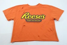 Reese's Women's Cut Crop Grunge Graphic T-Shirt Sz XS
