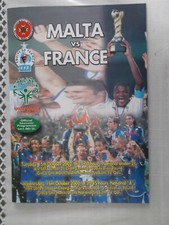 FOOTBALL MATCH PROGRAMME + TICKET : MALTA V FRANCE 16TH OCTOBER 2002 : EURO 2004