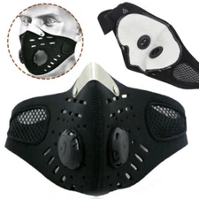 Sports Bike Dustproof Face Mask Reusable Face Mask Breathing Valve W/ Filter US
