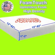 FoamTouch high density Square foam sheets 1"-2" thick, 12"-72" sides CUSTOM CUT