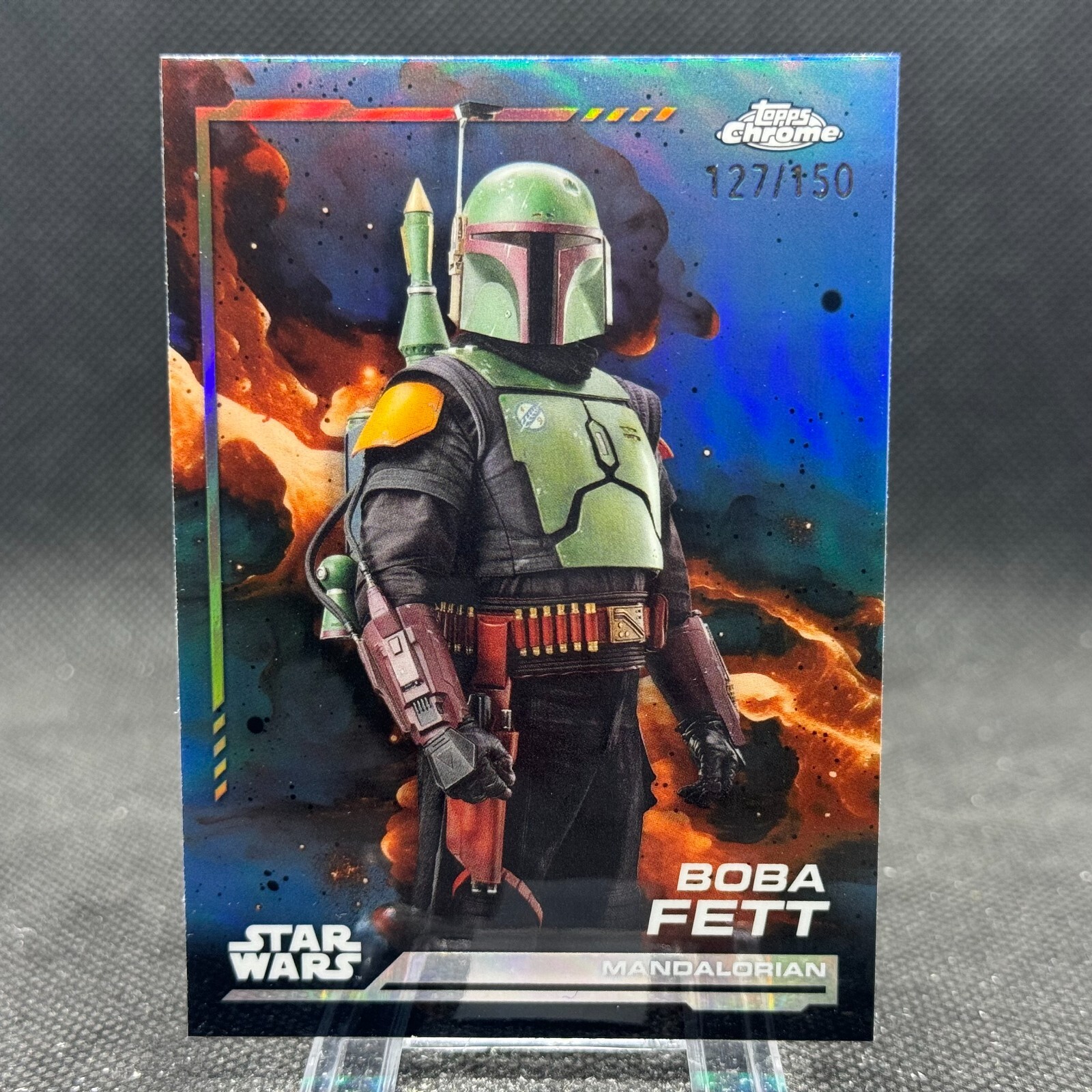 2024 Topps Chrome Star Wars Boba Fett Skywalker Blue Refractor /150 #19