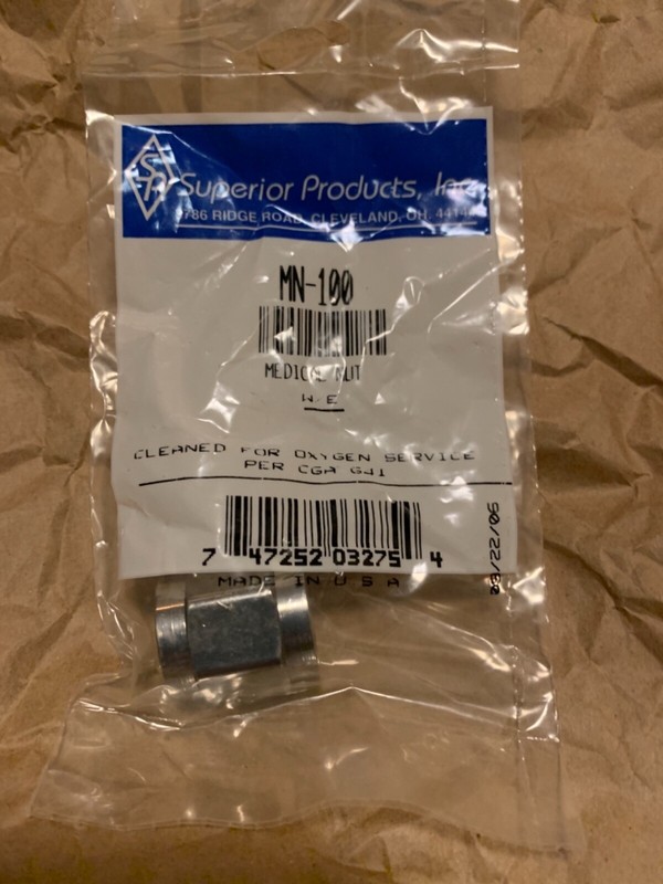 Superior Products Inc. MN-100 (Qty.1) MEDICAL NUT Cleveland, Ohio USA (Oxygen)