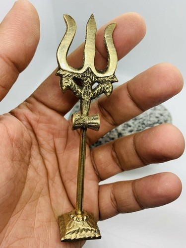 LORD SHIVA SHIV SIVA BHOLE SHANKAR KALI MA STANDING TRISHUL BRASS TEMPLE PUJA OM - Foto 4 di 5