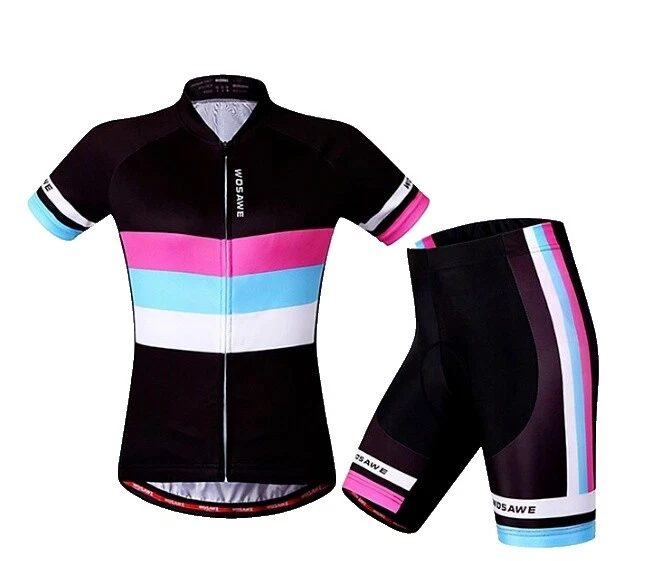 Conjuntos de jersey de ciclismo negro de poliéster