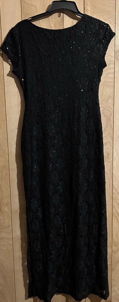 Vestido Connected Apparel Damas Negro Lentejuelas Encaje Escote Corazón Vestido 10 Foto 2 de 4