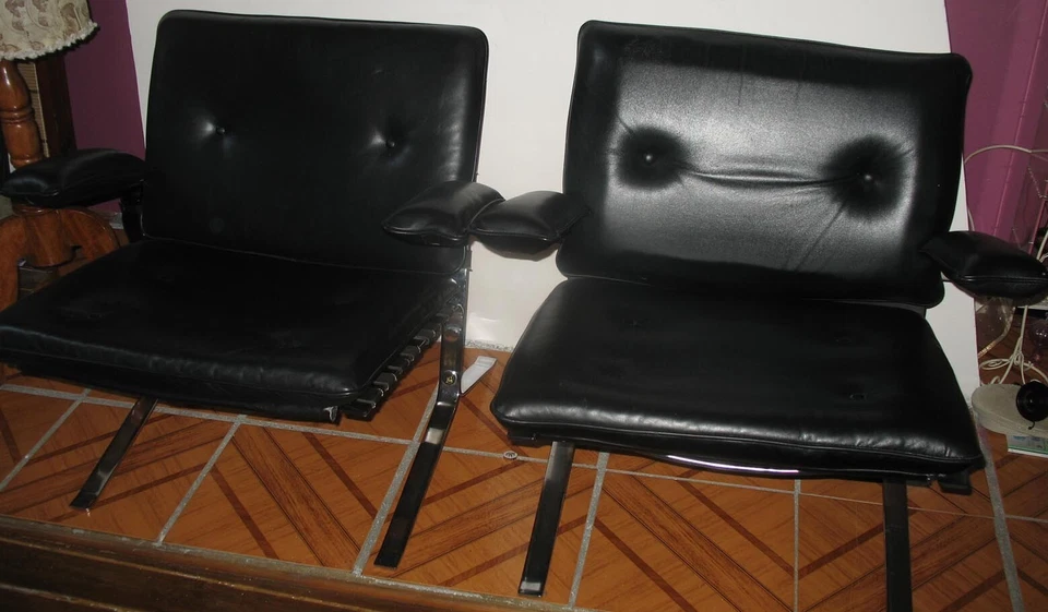 Fauteuils Jocker cuir neuf Mourgue olivier - Photo 4/4