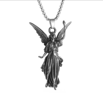 Libertas Winged Jewelry Silver Patriotic Goddess Standing Pendant Necklace Sexy
