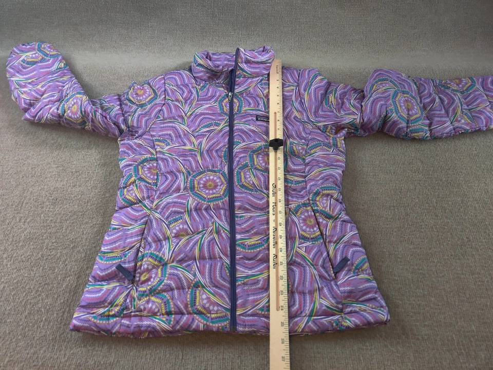 Patagonia Niñas XXL 16-18 Plumón de Pato Acolchado Cremallera Puffer Chaqueta Pin Rueda Púrpura Foto 3 de 4