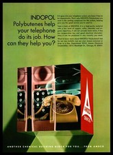 1967 AMOCO Chemicals INDOPOL Polybutenes Rotarys Phone Cube Vintage Print Ad