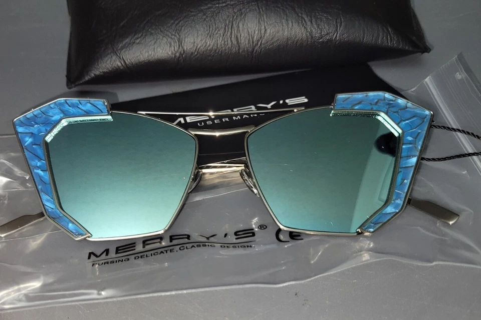 Gafas de sol Merry's para mujer ojo de gato marco espejado AZUL S8028-3 Foto 3 de 4