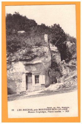 LES ROCHES / MONTOIRE-sur-le-LOIR (41) BELEBTES HÖHLENHAUS um 1920