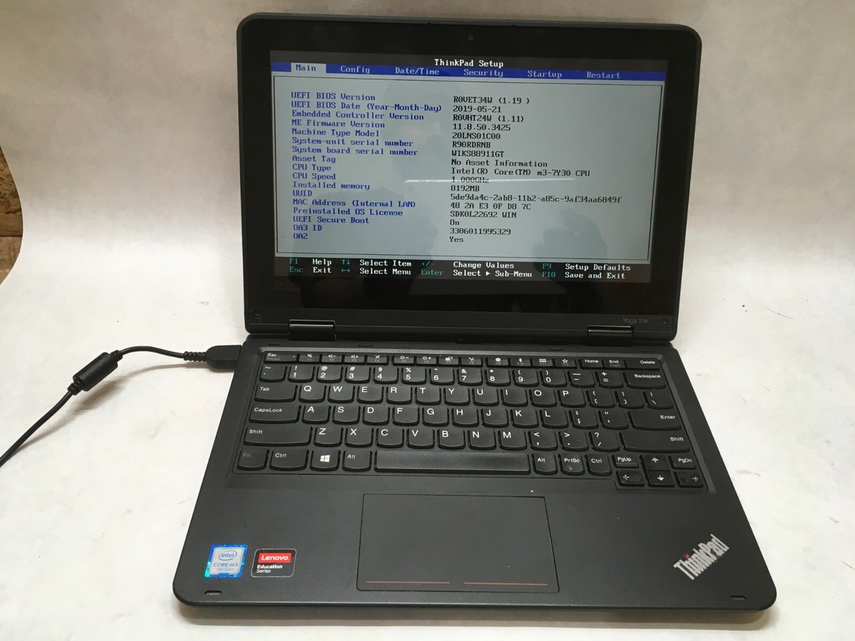 Lenovo ThinkPad Yoga 11e Core m3-7Y30 8 GB Ram 128 GB HDD
