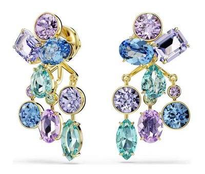 Swarovski Elements Gema Style Earrings - Multicolor Pastel Crystal Drop Dangle