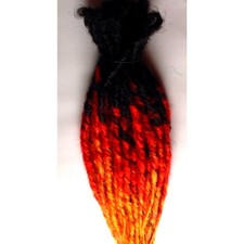 30 SE Single Ended Flame Fire Dreads Dreadlock Hair Extensions Red Orange Yellow