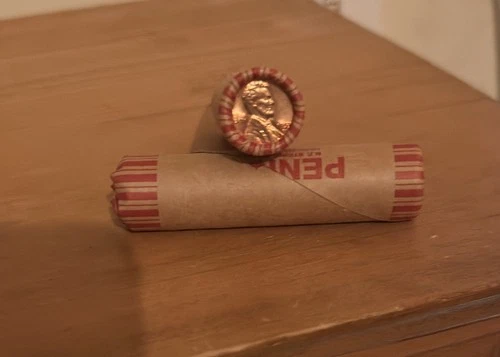 Unsearched 1909-1958 Wheat Penny Roll -AU on end