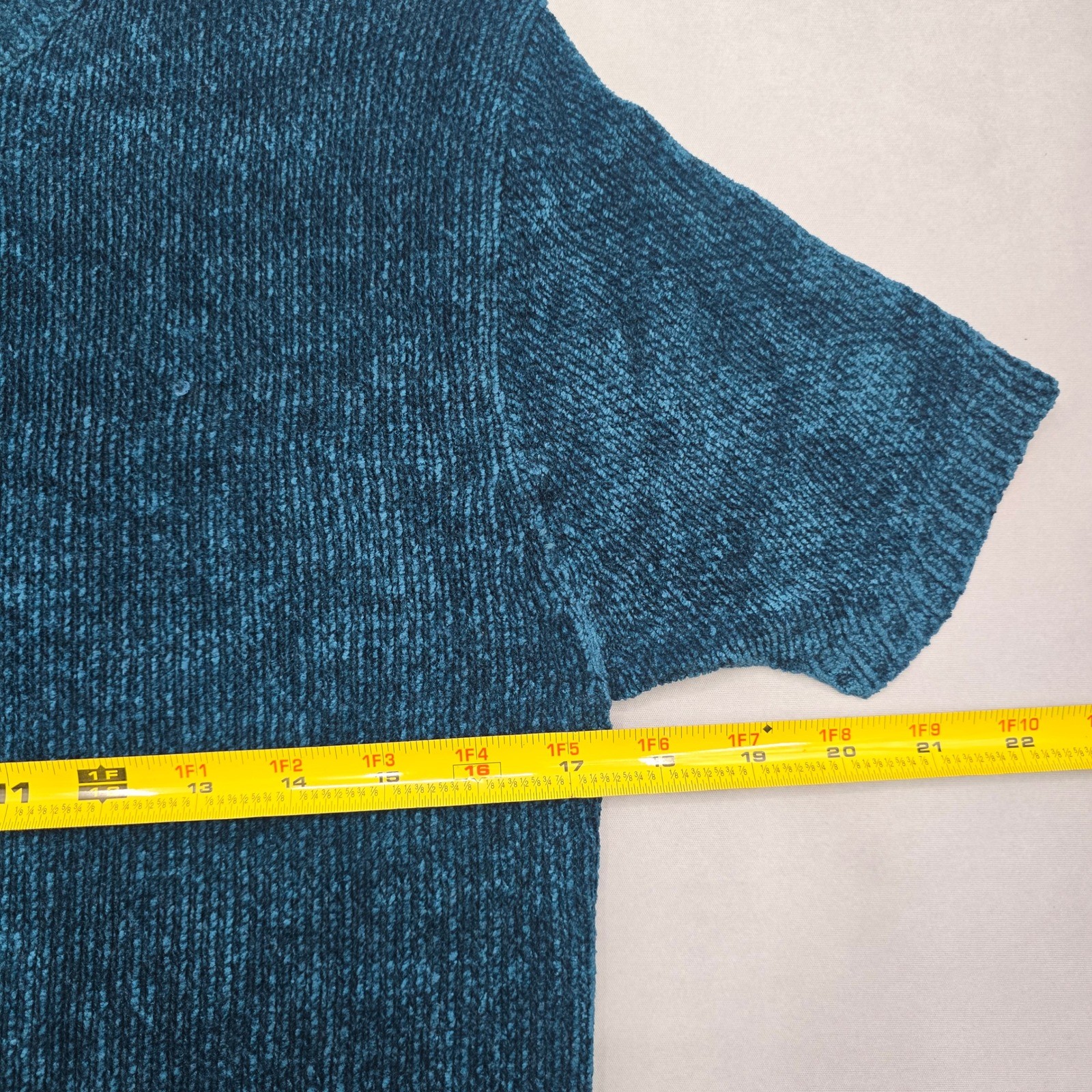 Carolyn Taylor Green Chenille Granny Artsy Cozy Electric Preppy Sweater Top XL image 10