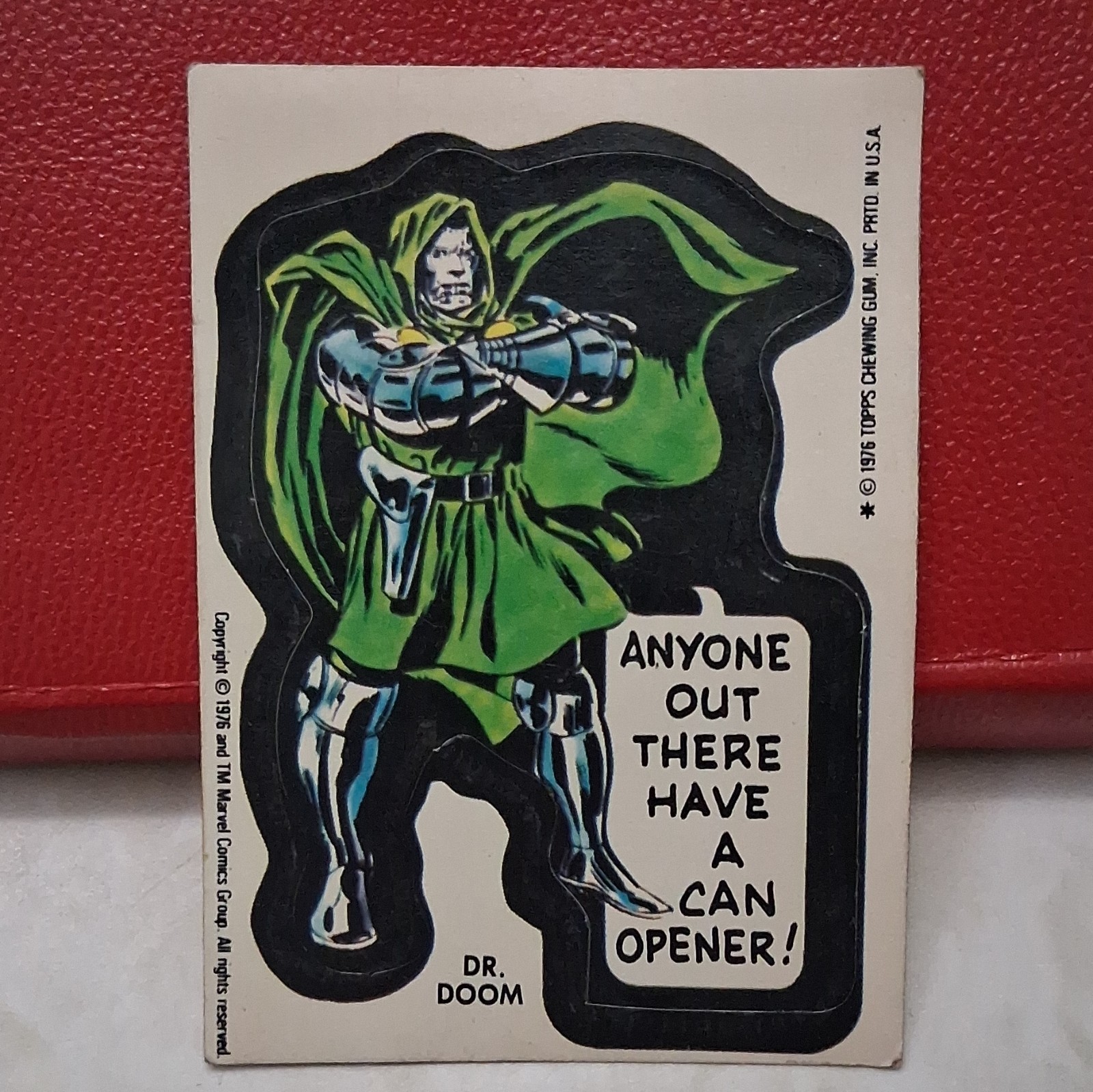 1976 Topps Dr. Doom Marvel Super Heroes Sticker 📈 Invest Dec 2026 🎥  Stan Lee