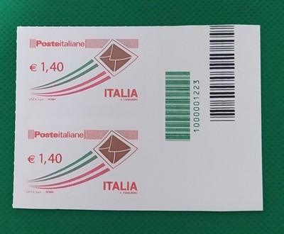 Italy Pair of New Barcode Flying Letter Stamps 100001223