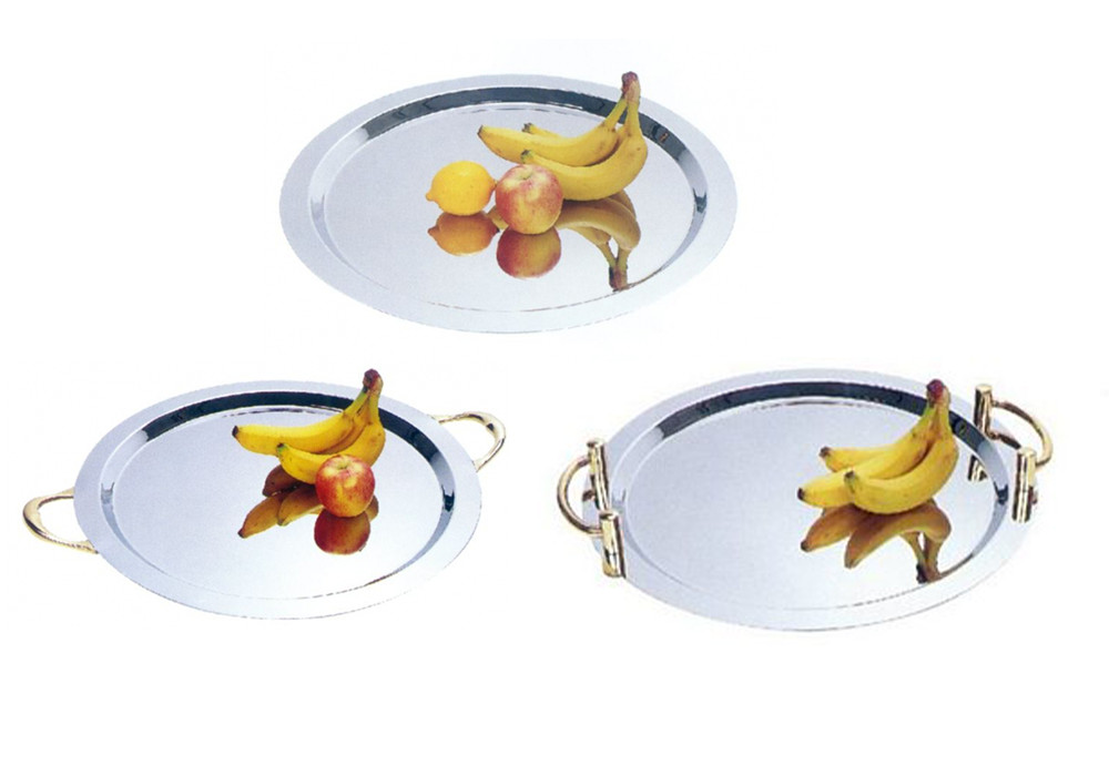 Servierplatte Bankettplatte Gastroqualität Sandwichplatte Edelstahl °48cm