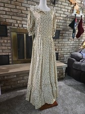 Rosebud Vtg 70s Floral Prairie Cottagecore Maxi Dress Womans Sz S/M Peasantcore