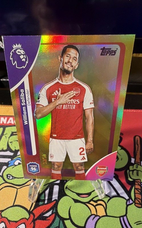 2025-26 Topps Premier League - William Saliba #3 Gold Rainbow... 37/50 France