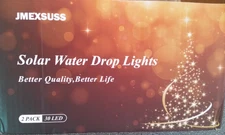 Solar Lights JMEXSUSS 2 pack 39 LED Solar Water Drop